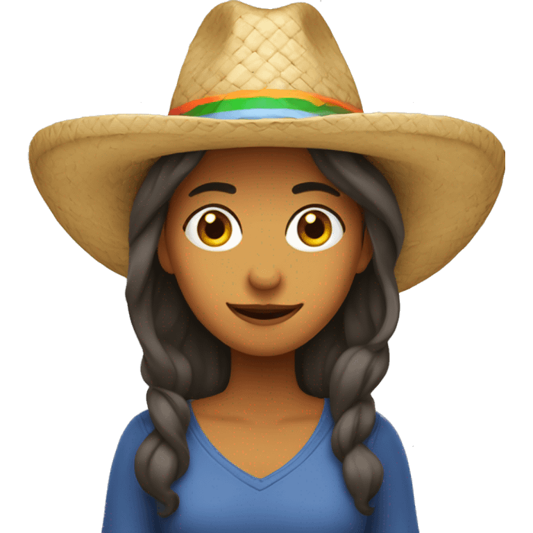 Una Exploradora son sombrero con cara de sorpresa emoji