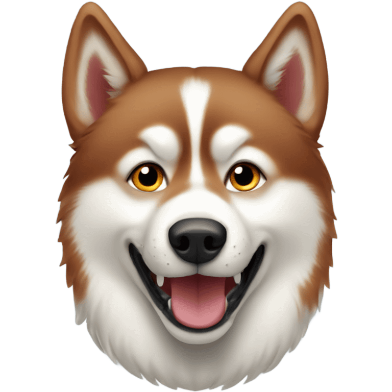 Red Siberian husky playing emoji