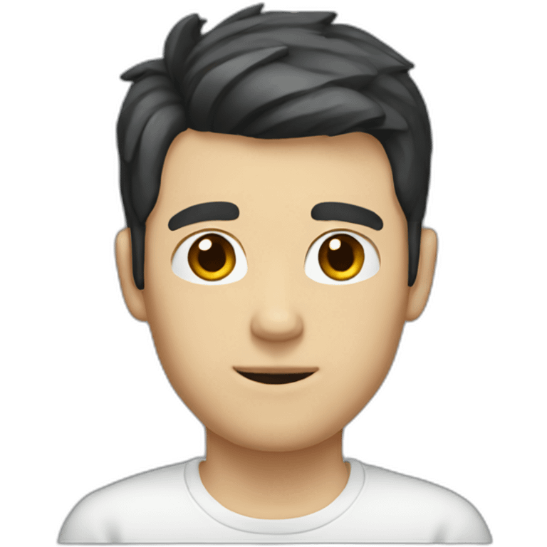 white guy with short dark hair emoji