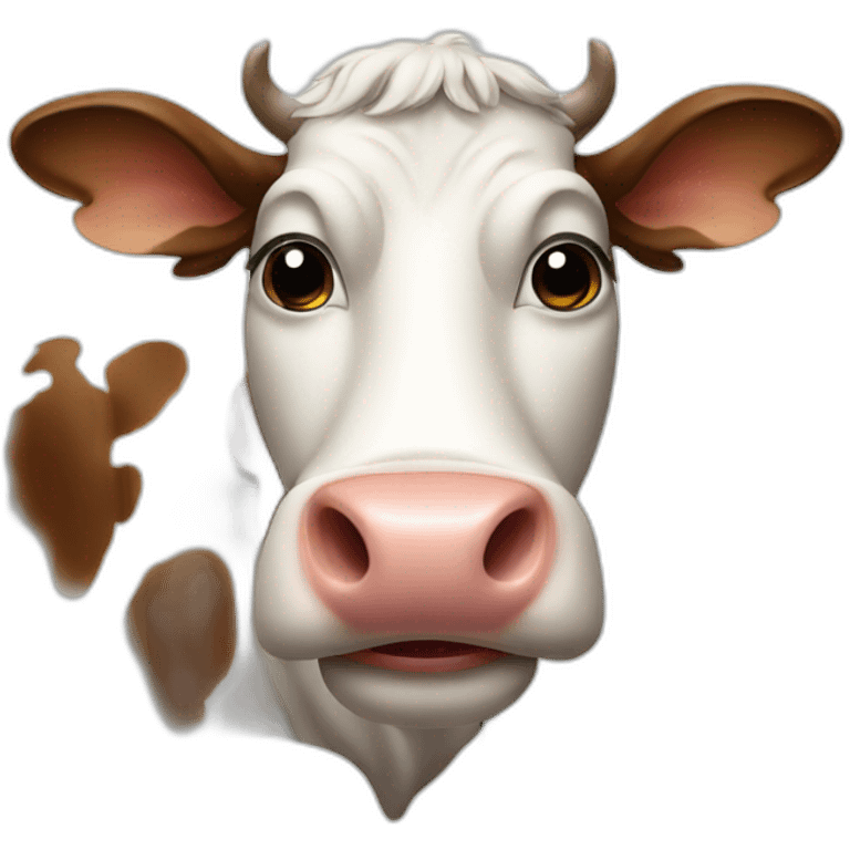 Cow with glass emoji