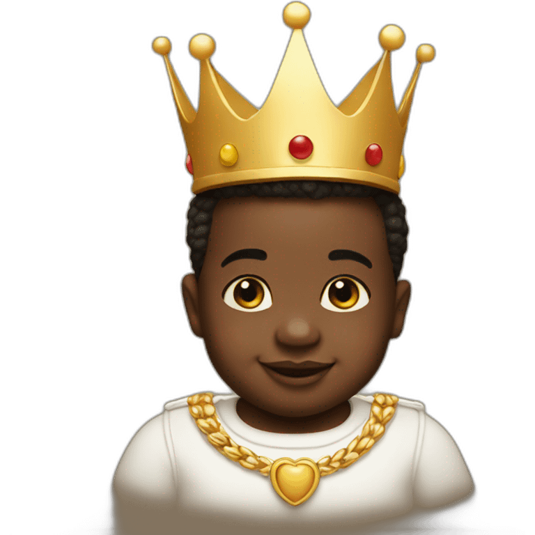 baby biggie with a crown on his head smiling emoji