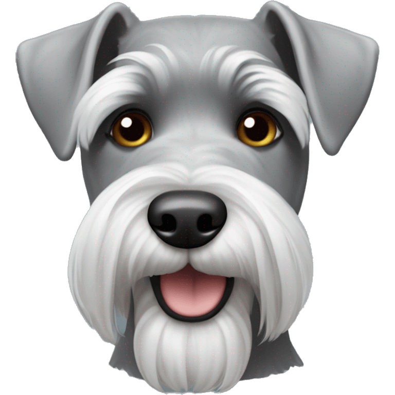 Miniature gray schnauzer emoji