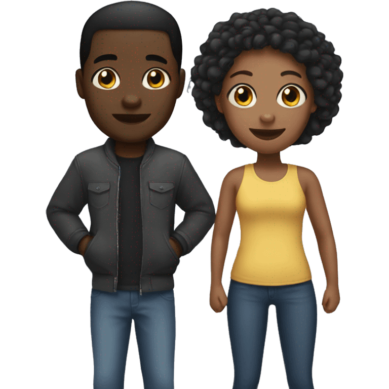 A black girl with a black guys emoji