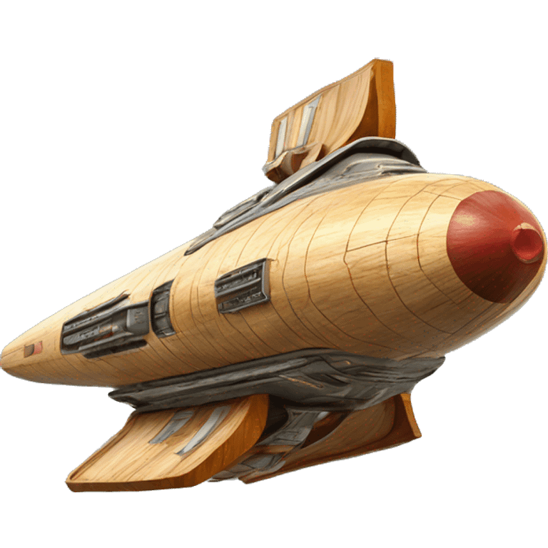 Retro Photographic quality Painted Flying Starship spacecraft wooden  emoji