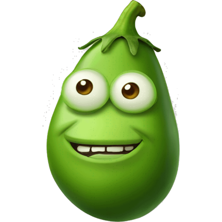 Green eggplant with Shrek's face emoji