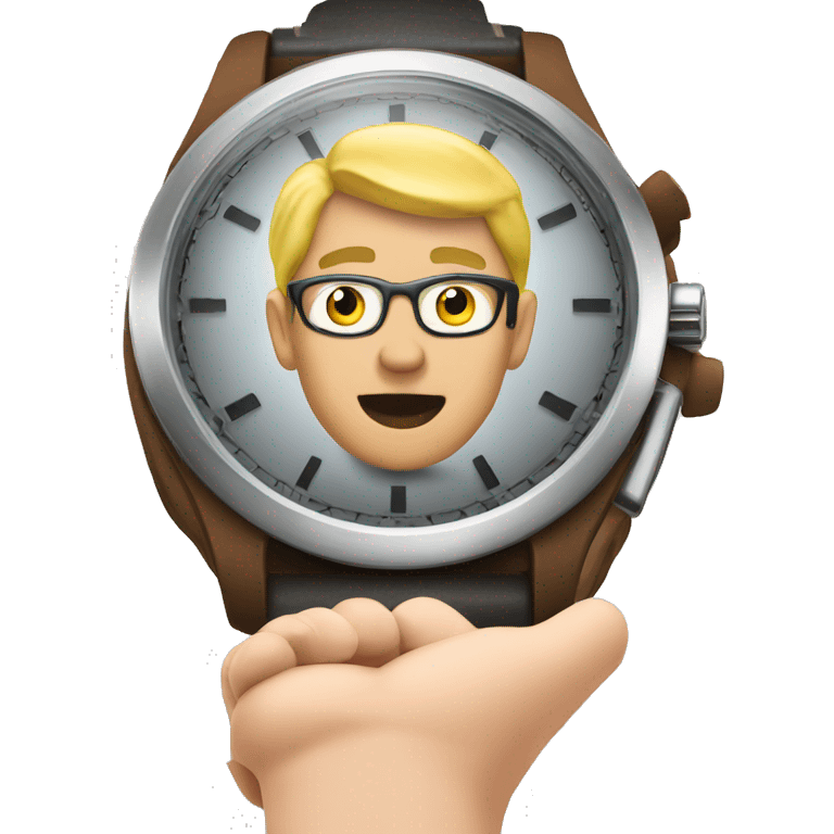 man looking at his wrist watch emoji