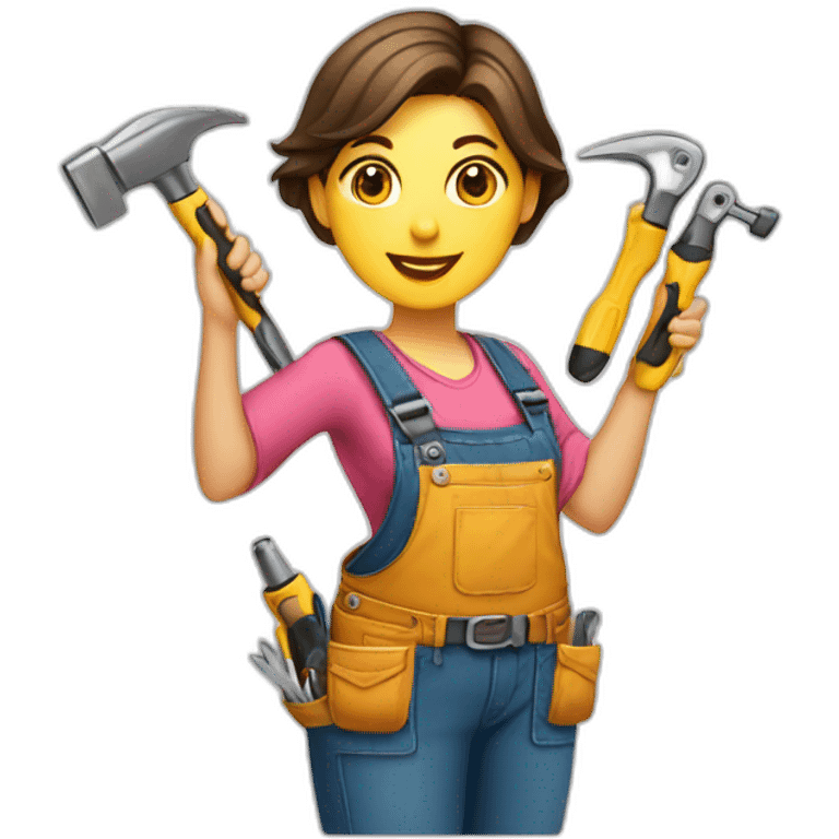 expert handyman female tools emoji