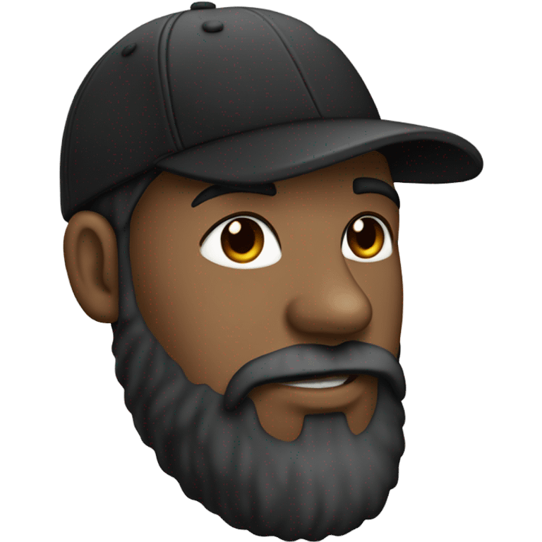 Noir casquette a lenvers barbe emoji