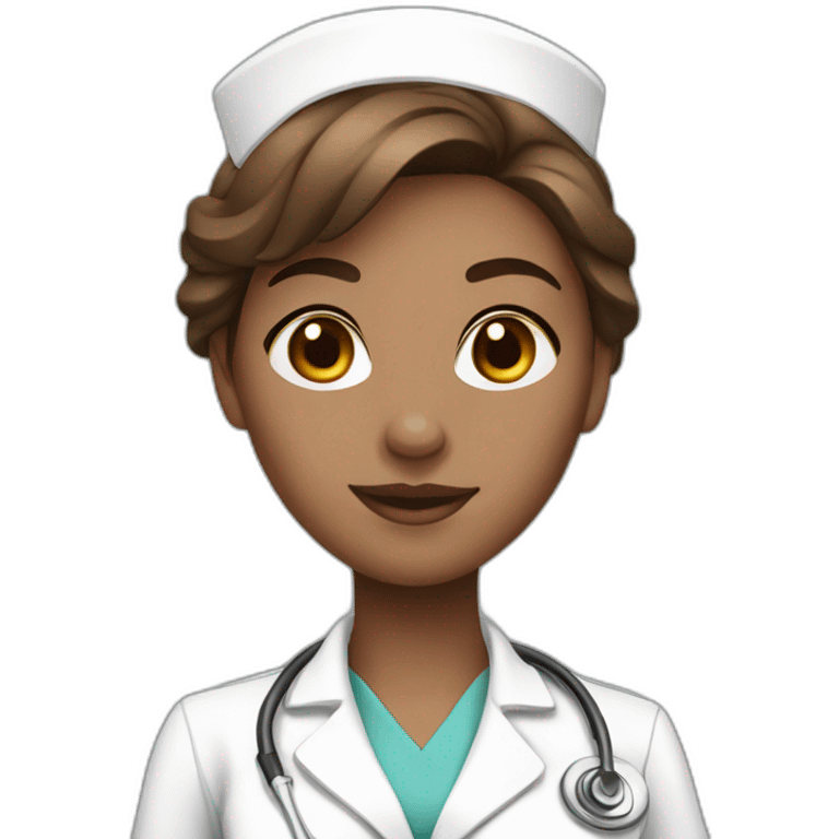 sexy nurse white skin brown hair emoji