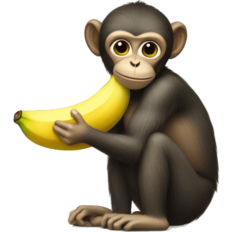 monkey with tutu eating banana emoji