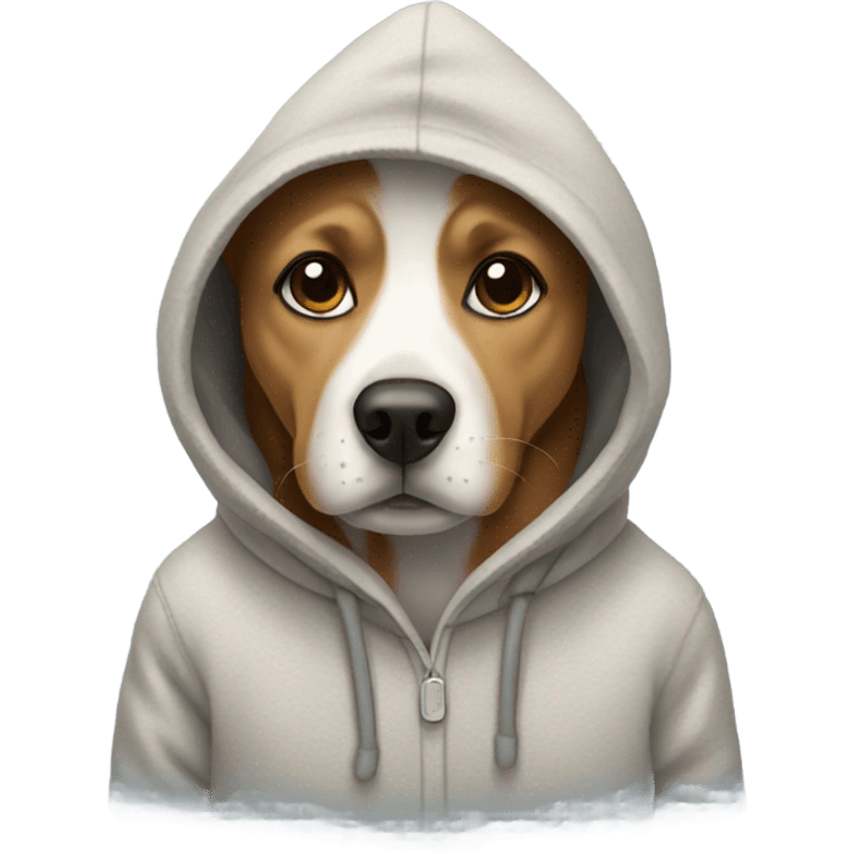 Dog wearing a hoodie emoji