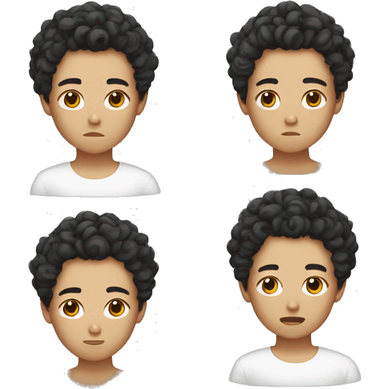 korean boy with perm and acne scars emoji