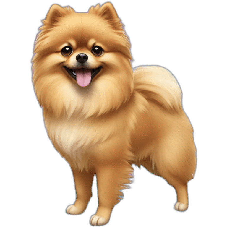 A Pomeranian spitz taking a shower  emoji