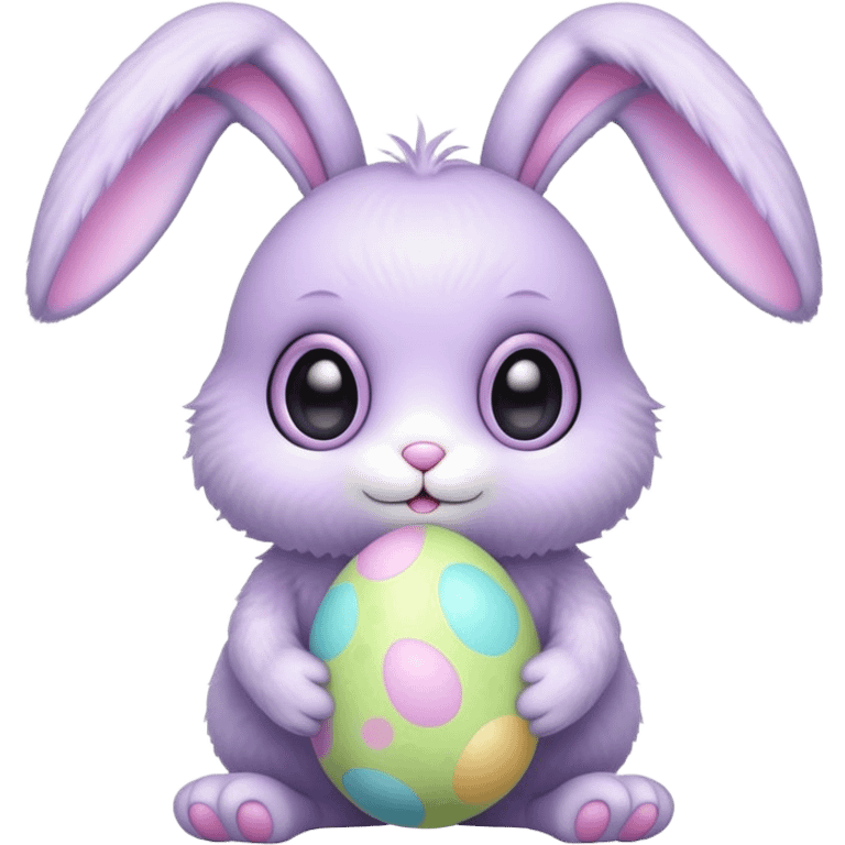 alien kawaii fluffy easter bunny  emoji