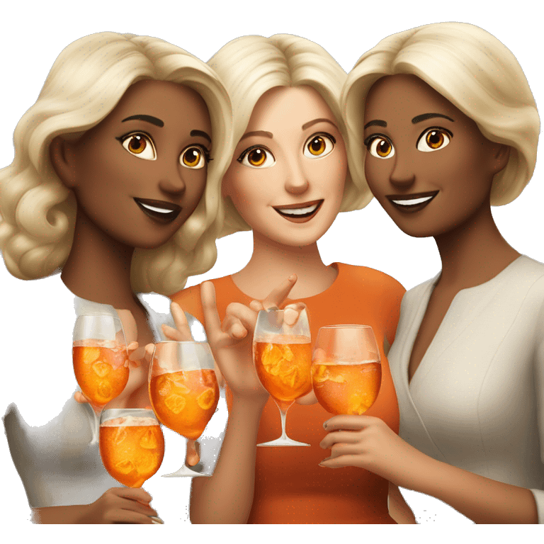 Three ladys drinking aperol spritz emoji