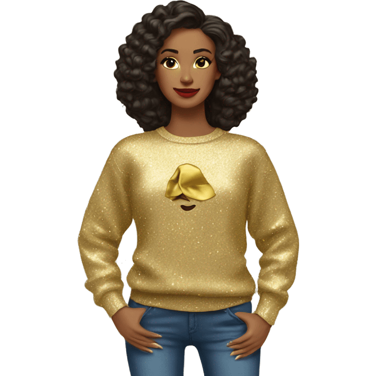 Lady gold Glittery sweater  emoji