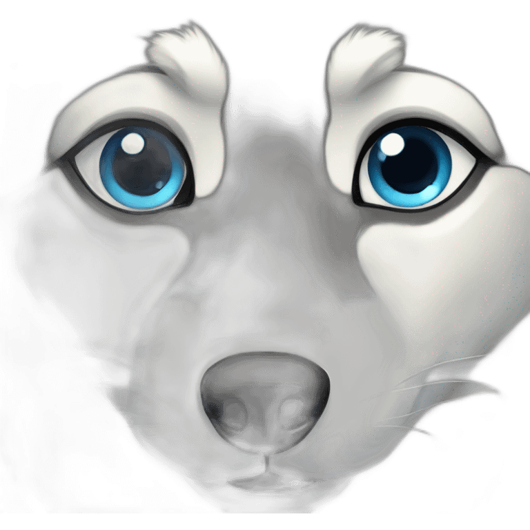 Female grey wolf blue eyes emoji