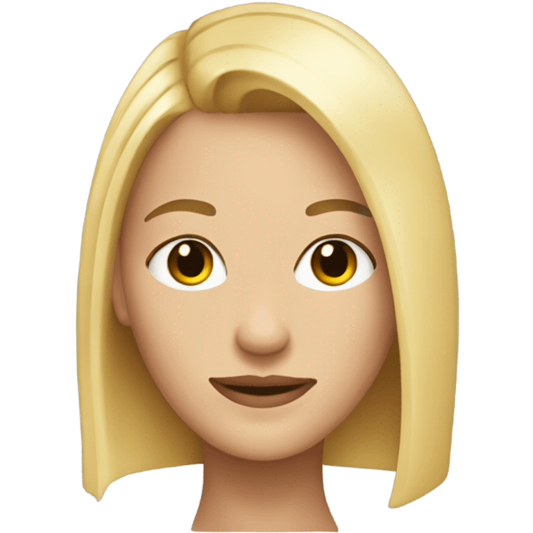 a womans head with blonde, shoulder length hair that has been shaved down the middle emoji