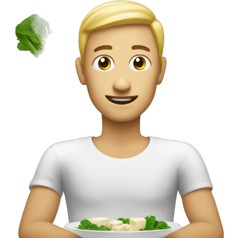 vegetarian eating tofu emoji