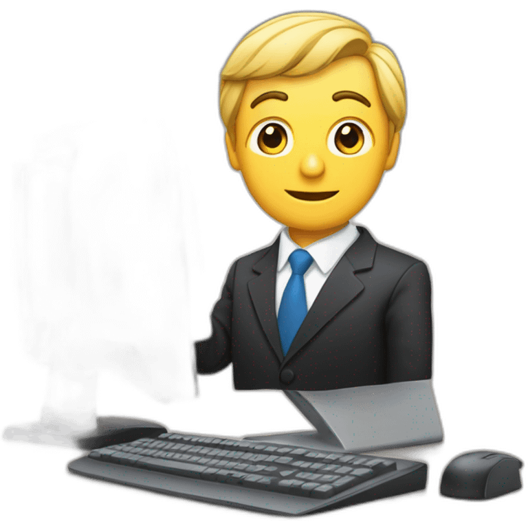 trader man computer with chart on screen emoji