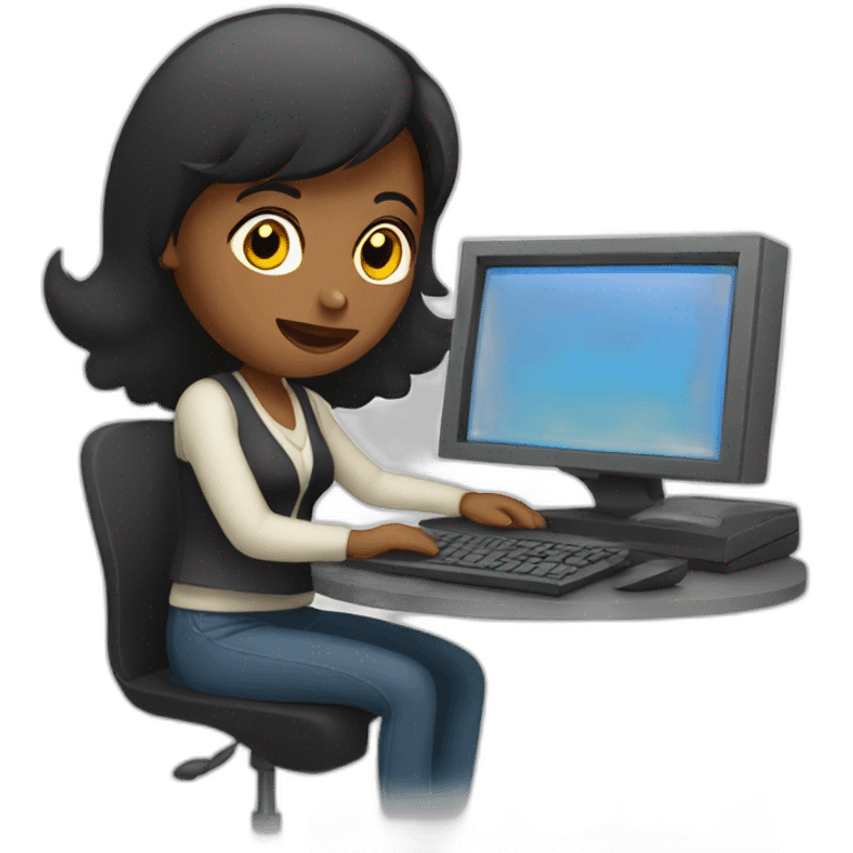 women with computer emoji