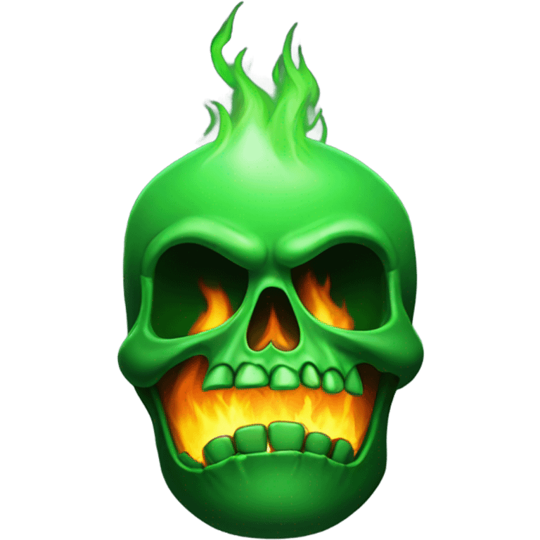 Green skull fire emoji