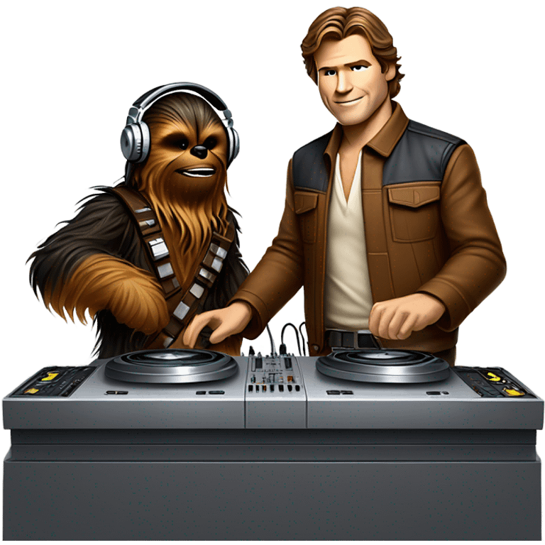 Han Solo and Chewbacca as DJs emoji