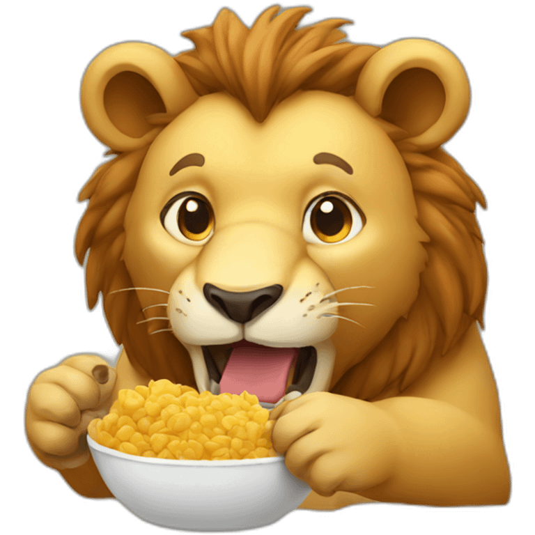 Lion bear eating emoji