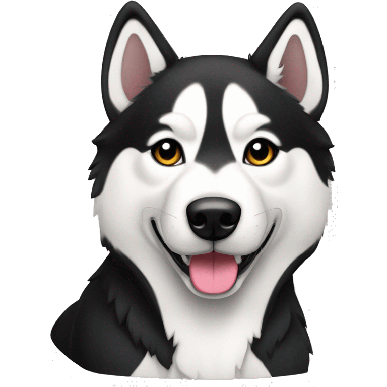 Perro husky siberiano con color banco y negro  emoji