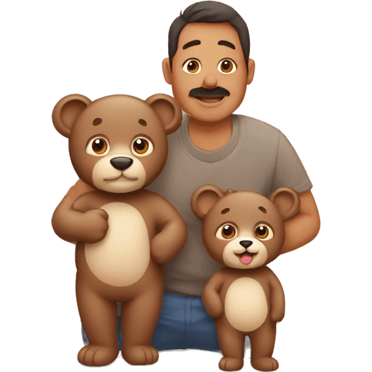 familia de ositos (mamà,papà y bebè) tiernos emoji