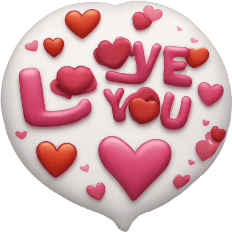 the words love you  emoji