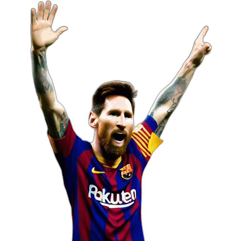 Messi Torjubel hands up emoji