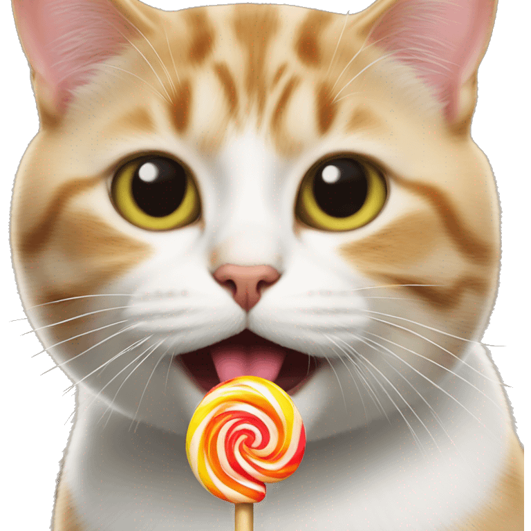 Cat eating lollipop  emoji