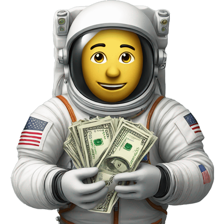 Astronaut holding money emoji