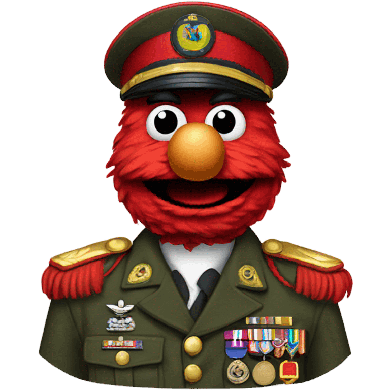 Photorealistic Elmo as a Military Veteran emoji