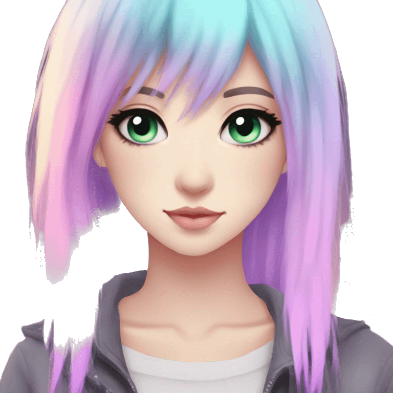 Gorgeous Attractive Edgy Pastel Gradient Beautiful Anime Emo CatLady emoji