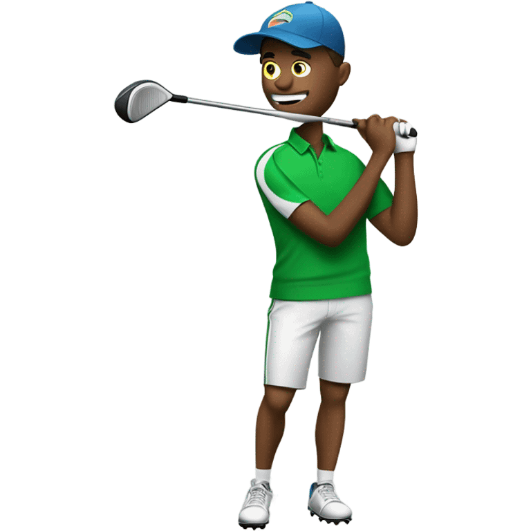 Football player playing golf emoji