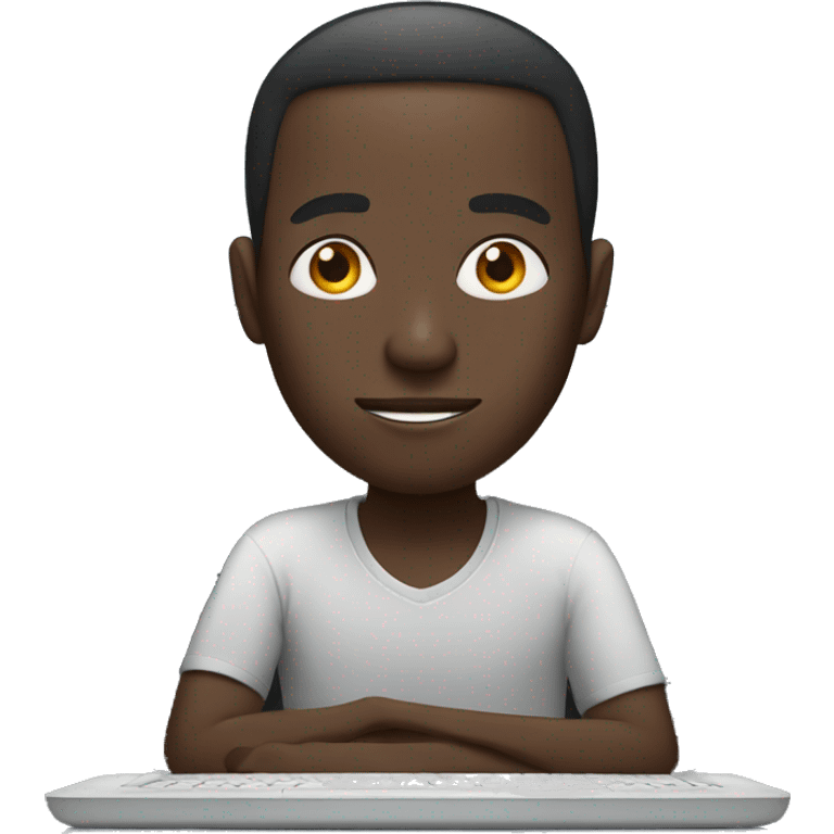 african man with computer emoji