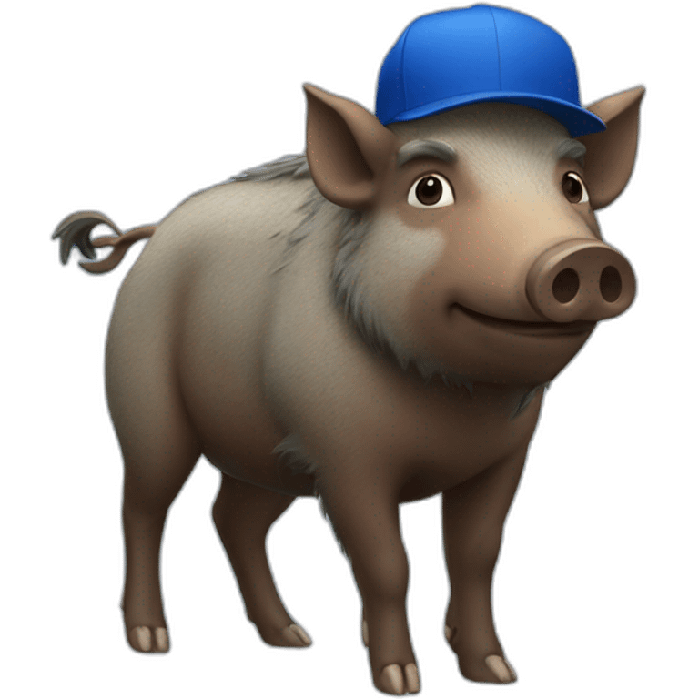 boar with blue cap emoji