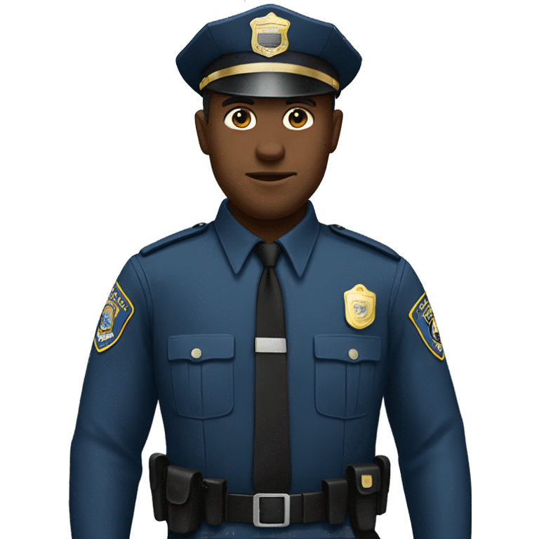 A policeman with African American emoji