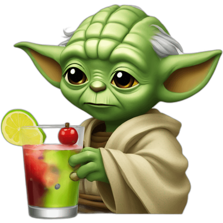 Yoda drinking a sangria emoji