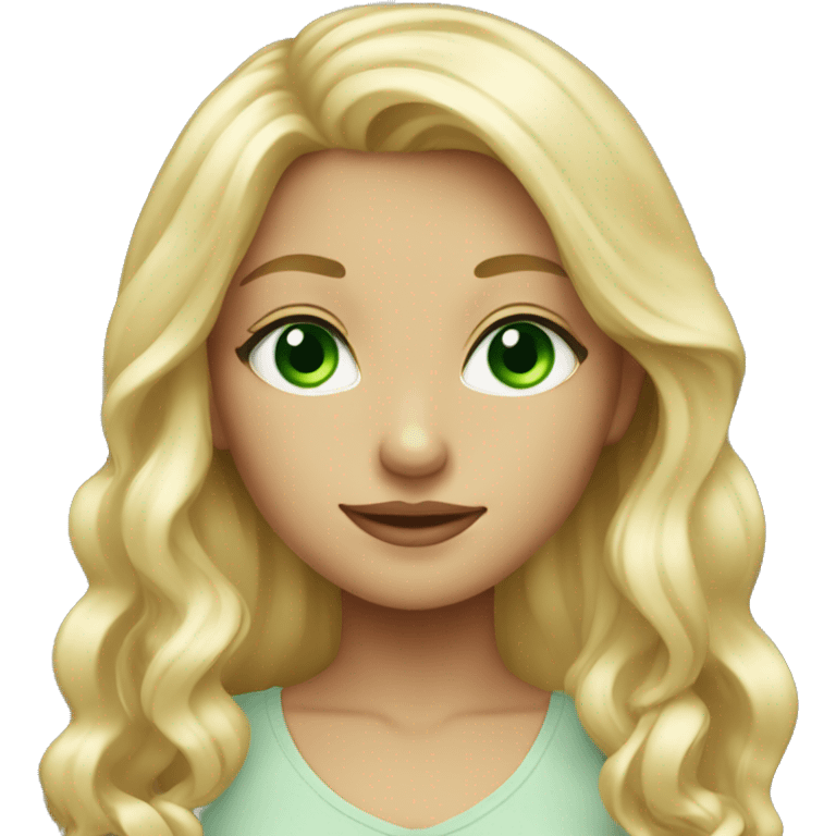 Blondy girl with green eyes  emoji