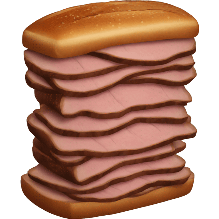 Vertical pile of roast beef emoji