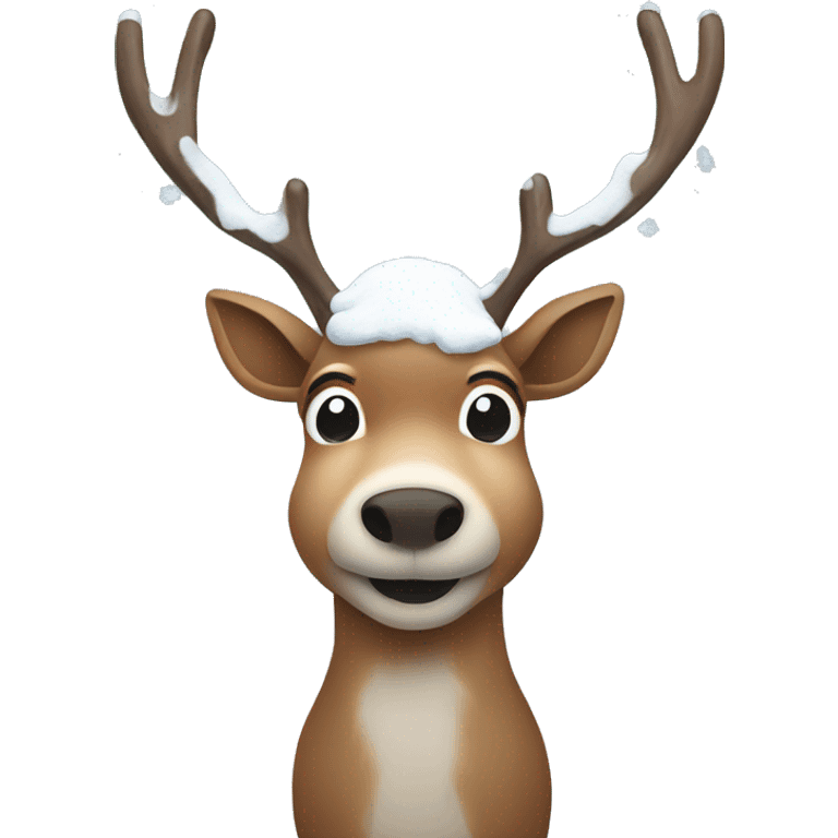 Reindeer under snow  emoji