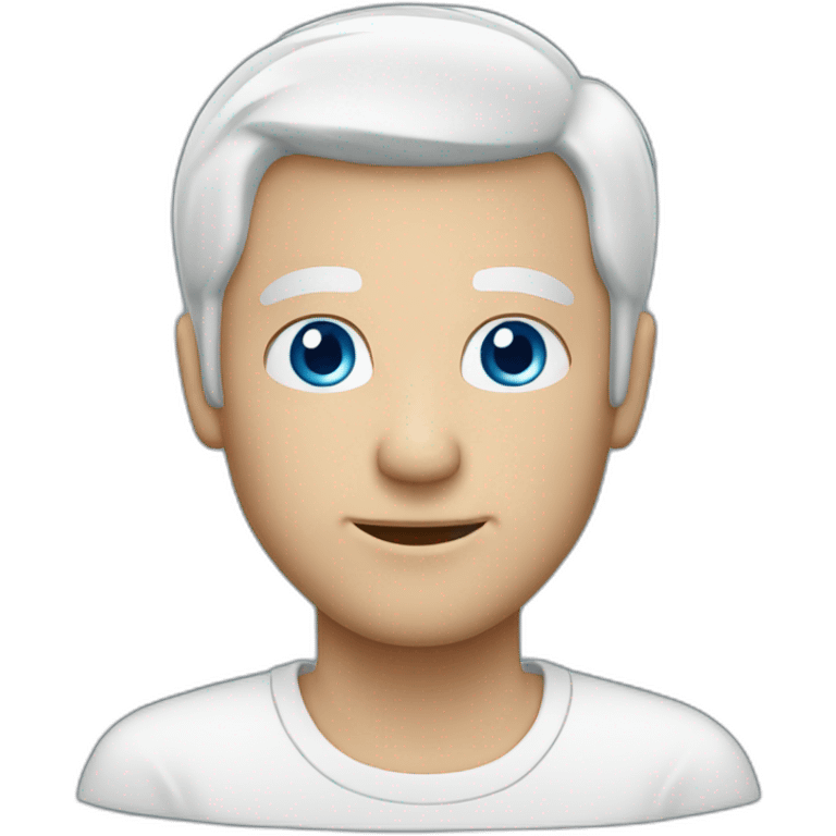 Man with a white hair and blue eyes. emoji