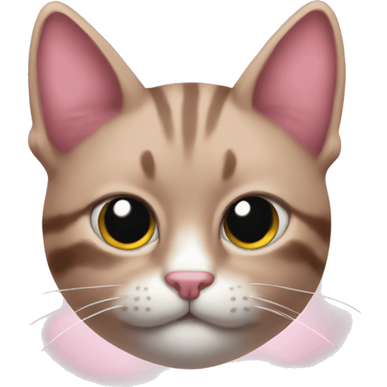 Gato moño rosa emoji