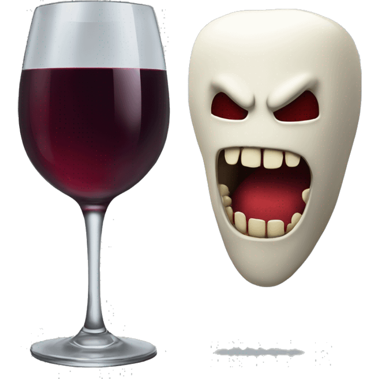 vampire teeth and glass of wine emoji