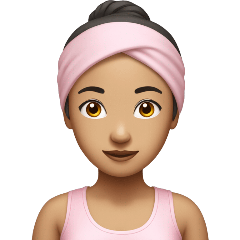 asian yoga girl light pink clothes  emoji