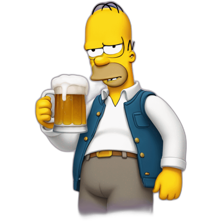 Homer simpson drinking a beer emoji