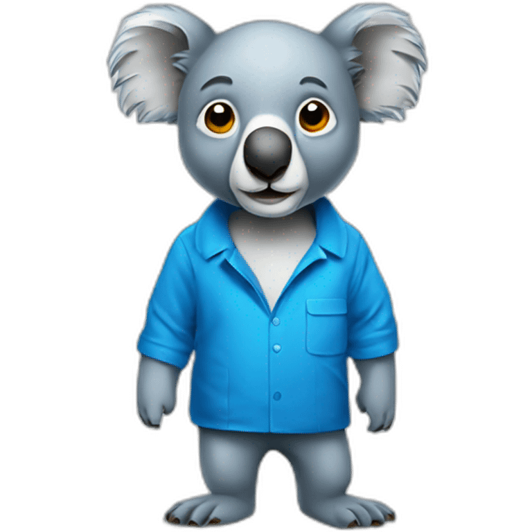 smart lean math koala man wearing blue cloth emoji